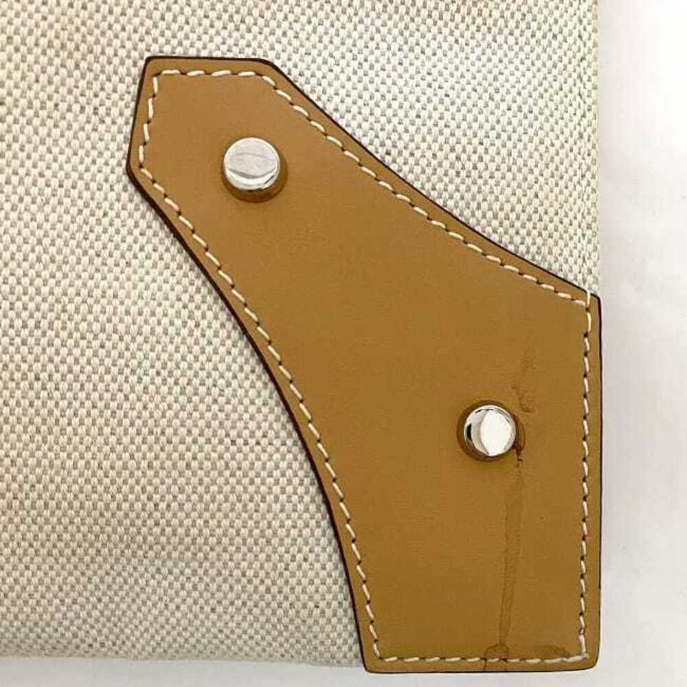 Balenciaga Clutch Bag Beige Handbag Canvas Leather Zipper Logo L - Picture 8 of 10